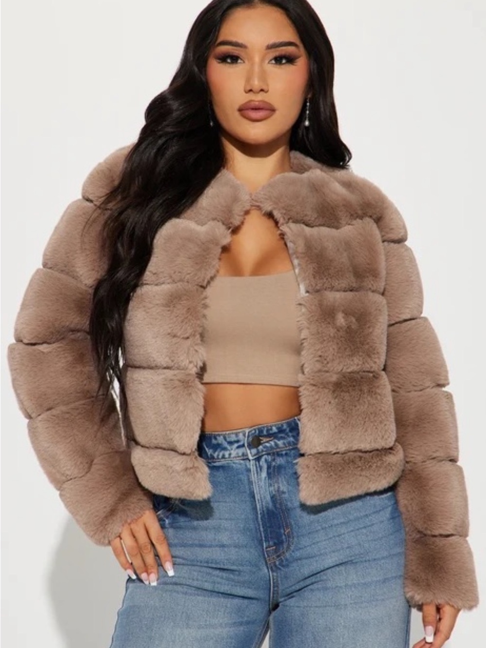 Brown Faux Fur Jacket